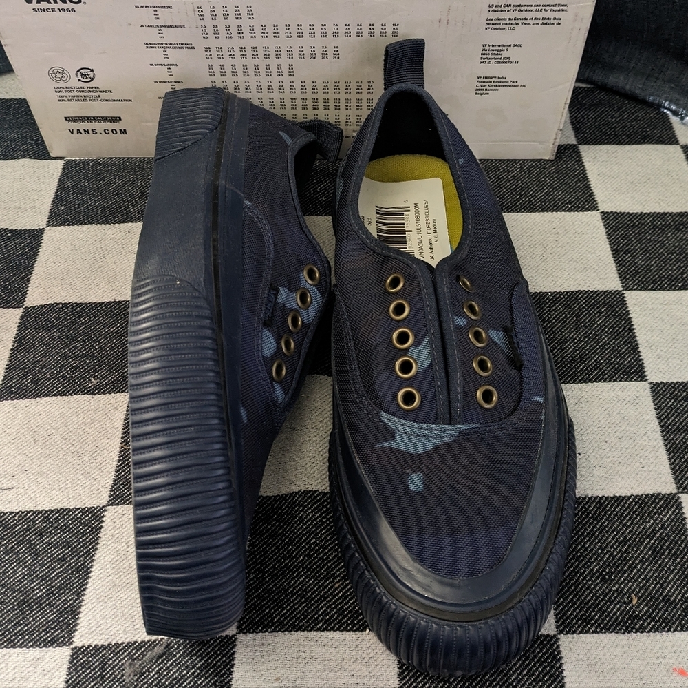 Vans Authentic HF Dress Blues Navy Camo Women 9.5 VNOA3MU1UL5108 Cap Toe NWT - Picture 6 of 10
